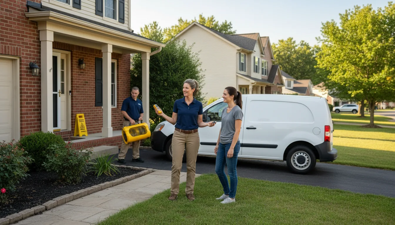 Residential water damage restoration in Sasakwa, OK